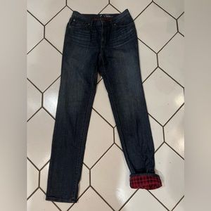 Eddie Bauer women’s denim flannel lined jeans size 8